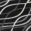 Piper Looms Chantille Waves ACN757 Black Machine Washable Area Rug Swatch Image