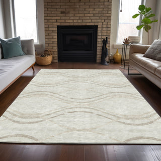 Piper Looms Chantille Waves ACN757 Ivory Machine Washable Area Rug Lifestyle Image Feature