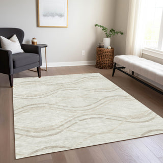 Piper Looms Chantille Waves ACN757 Ivory Machine Washable Area Rug Lifestyle Image Feature