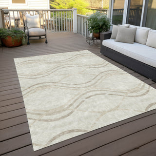 Piper Looms Chantille Waves ACN757 Ivory Machine Washable Area Rug Outdoor Lifestyle Image Feature