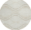 Piper Looms Chantille Waves ACN757 Ivory Machine Washable Area Rug Round Main Image