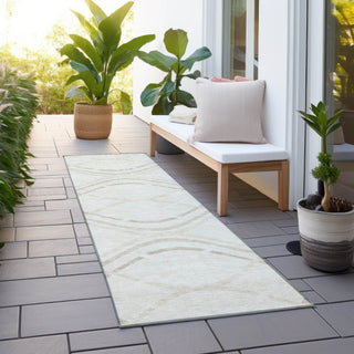Piper Looms Chantille Waves ACN757 Ivory Machine Washable Area Rug Runner Outdoor Lifestyle Image Feature