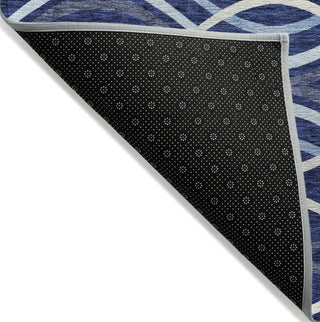 Piper Looms Chantille Waves ACN757 Navy Machine Washable Area Rug Backing Image