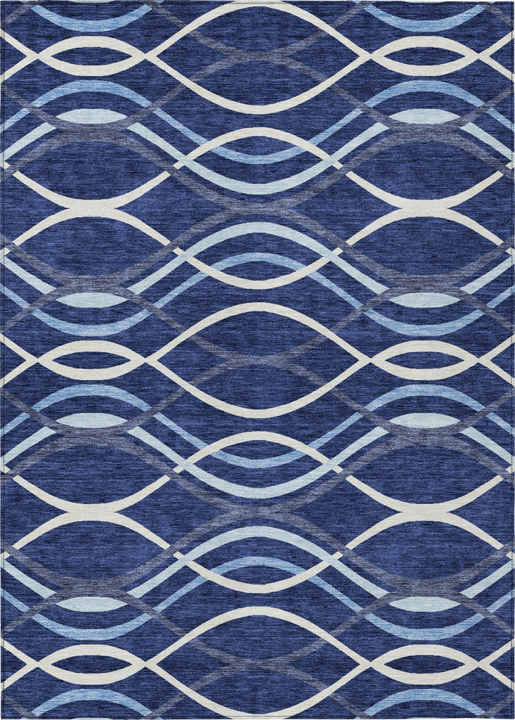 Piper Looms Chantille Waves ACN757 Navy Machine Washable Area Rug main image