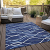 Piper Looms Chantille Waves ACN757 Navy Machine Washable Area Rug Outdoor Lifestyle Image Feature
