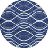 Piper Looms Chantille Waves ACN757 Navy Machine Washable Area Rug Round Main Image