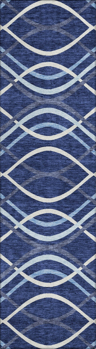 Piper Looms Chantille Waves ACN757 Navy Machine Washable Area Rug Runner Main Image