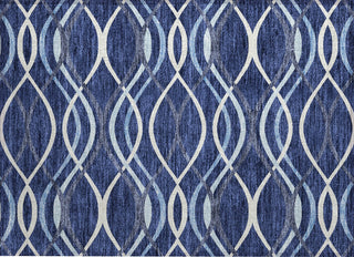 Piper Looms Chantille Waves ACN757 Navy Machine Washable Area Rug Scatter Main Image
