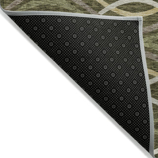 Piper Looms Chantille Waves ACN757 Olive Machine Washable Area Rug Backing Image