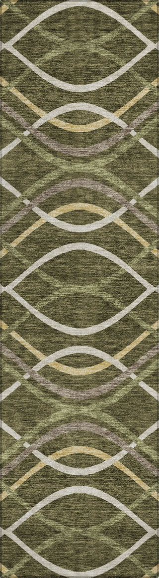 Piper Looms Chantille Waves ACN757 Olive Machine Washable Area Rug Runner Main Image