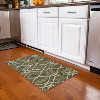 Piper Looms Chantille Waves ACN757 Olive Machine Washable Area Rug Scatter Lifestyle Image Feature