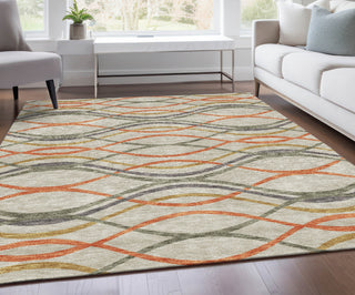 Piper Looms Chantille Waves ACN757 Orange Machine Washable Area Rug Lifestyle Image Feature