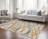 Piper Looms Chantille Waves ACN757 Orange Machine Washable Area Rug Lifestyle Image Feature