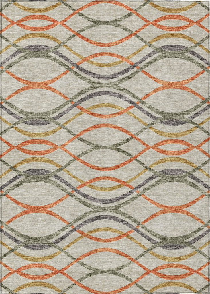 Piper Looms Chantille Waves ACN757 Orange Machine Washable Area Rug main image