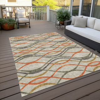 Piper Looms Chantille Waves ACN757 Orange Machine Washable Area Rug Outdoor Lifestyle Image Feature