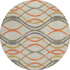 Piper Looms Chantille Waves ACN757 Orange Machine Washable Area Rug Round Main Image