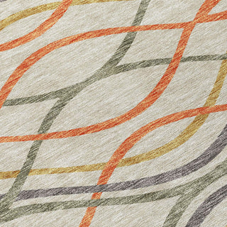 Piper Looms Chantille Waves ACN757 Orange Machine Washable Area Rug Swatch Image