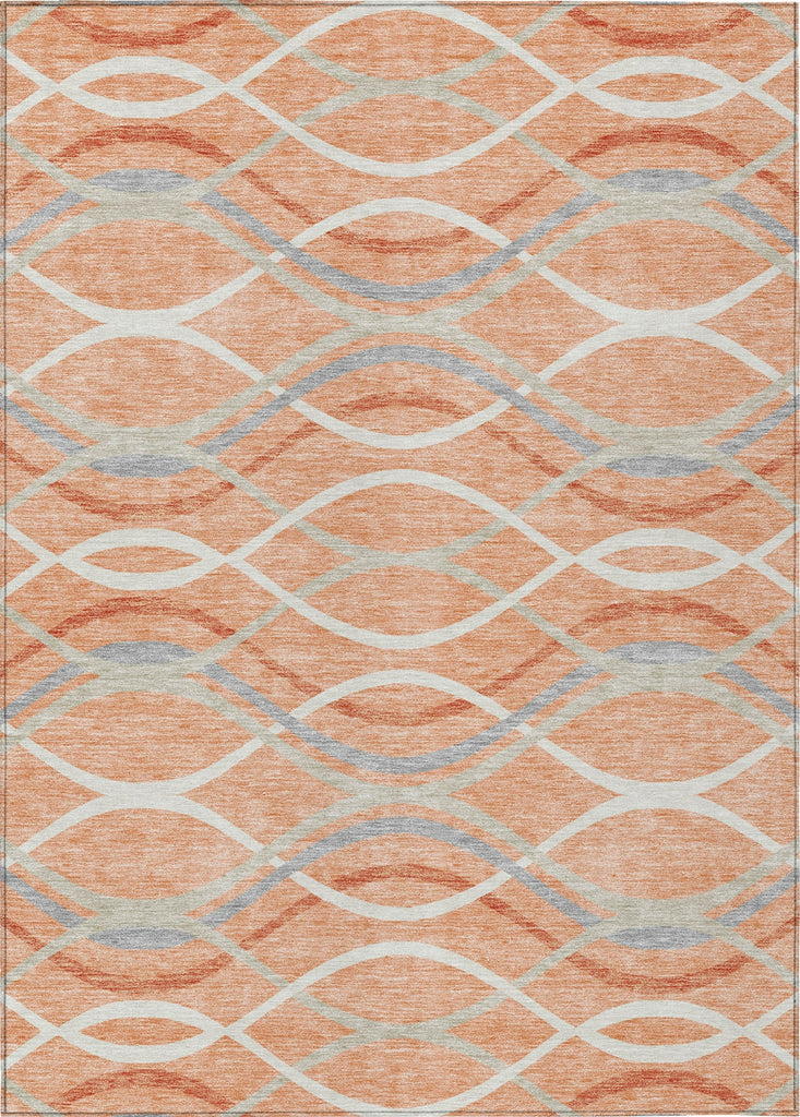 Piper Looms Chantille Waves ACN757 Peach Machine Washable Area Rug main image