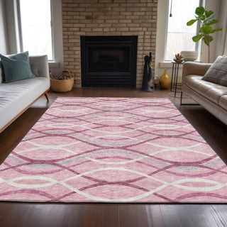 Piper Looms Chantille Waves ACN757 Pink Machine Washable Area Rug Lifestyle Image Feature