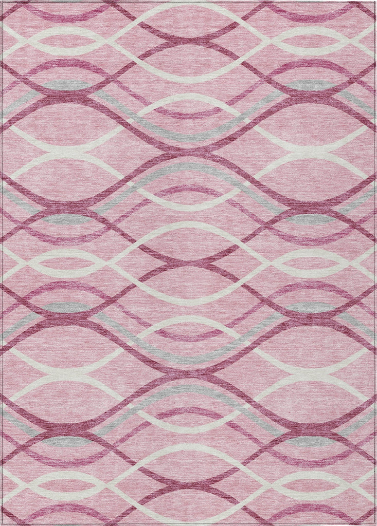 Piper Looms Chantille Waves ACN757 Pink Machine Washable Area Rug main image