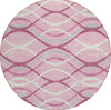 Piper Looms Chantille Waves ACN757 Pink Machine Washable Area Rug Round Main Image