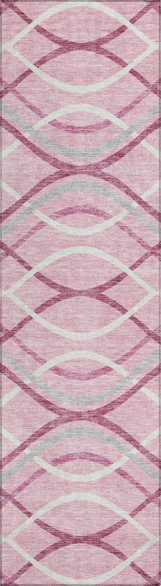 Piper Looms Chantille Waves ACN757 Pink Machine Washable Area Rug Runner Main Image