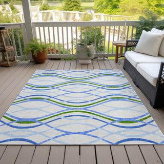 Piper Looms Chantille Waves ACN757 Sky Machine Washable Area Rug Outdoor Lifestyle Image Feature