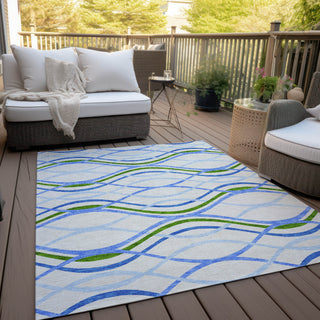Piper Looms Chantille Waves ACN757 Sky Machine Washable Area Rug Outdoor Lifestyle Image Feature