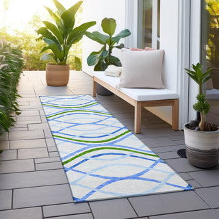Piper Looms Chantille Waves ACN757 Sky Machine Washable Area Rug Runner Outdoor Lifestyle Image Feature