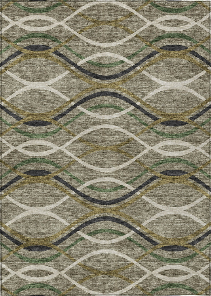 Piper Looms Chantille Waves ACN757 Taupe Machine Washable Area Rug main image