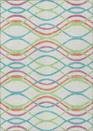 Piper Looms Chantille Waves ACN757 White Machine Washable Area Rug main image