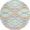 Piper Looms Chantille Waves ACN757 White Machine Washable Area Rug Round Main Image
