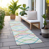 Piper Looms Chantille Waves ACN757 White Machine Washable Area Rug Runner Outdoor Lifestyle Image Feature