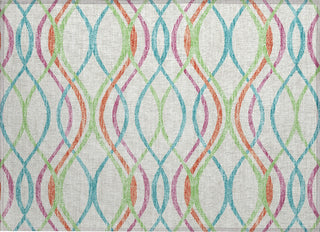 Piper Looms Chantille Waves ACN757 White Machine Washable Area Rug Scatter Main Image