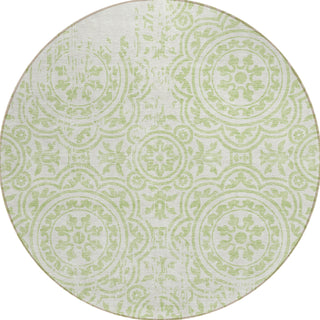 Piper Looms Chantille Medallions ACN758 Aloe Machine Washable Area Rug Round Main Image