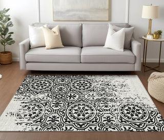 Piper Looms Chantille Medallions ACN758 Black Machine Washable Area Rug Lifestyle Image Feature