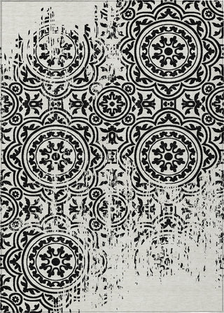 Piper Looms Chantille Medallions ACN758 Black Machine Washable Area Rug main image