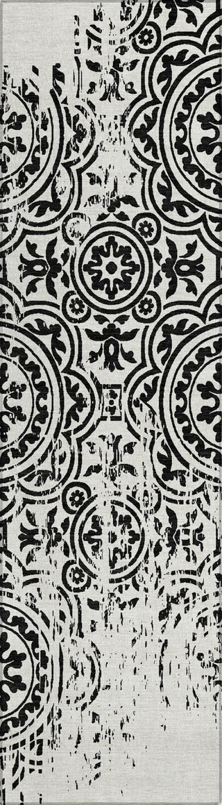 Piper Looms Chantille Medallions ACN758 Black Machine Washable Area Rug Runner Main Image