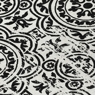 Piper Looms Chantille Medallions ACN758 Black Machine Washable Area Rug Swatch Image