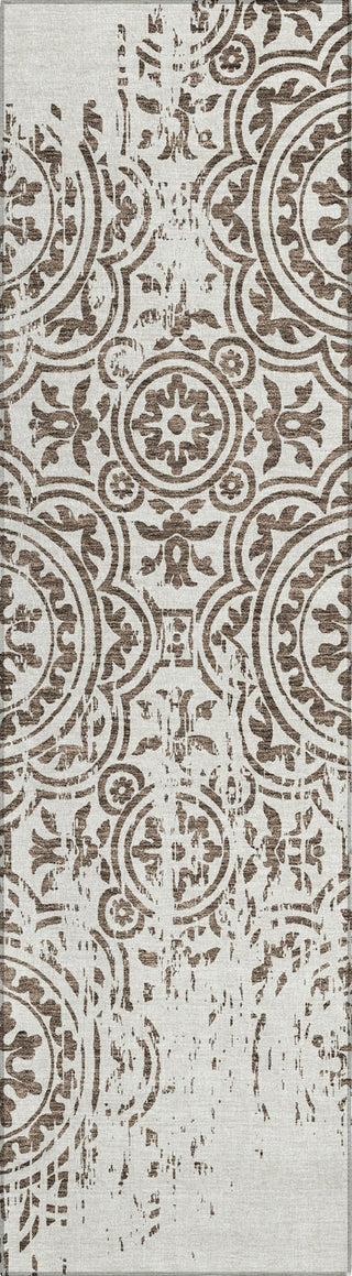 Piper Looms Chantille Medallions ACN758 Chocolate Machine Washable Area Rug Runner Main Image