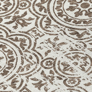 Piper Looms Chantille Medallions ACN758 Chocolate Machine Washable Area Rug Swatch Image