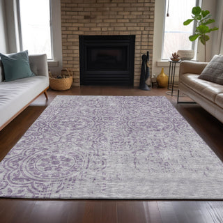 Piper Looms Chantille Medallions ACN758 Lavender Machine Washable Area Rug Lifestyle Image Feature