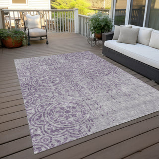 Piper Looms Chantille Medallions ACN758 Lavender Machine Washable Area Rug Outdoor Lifestyle Image Feature