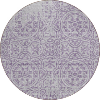 Piper Looms Chantille Medallions ACN758 Lavender Machine Washable Area Rug Round Main Image