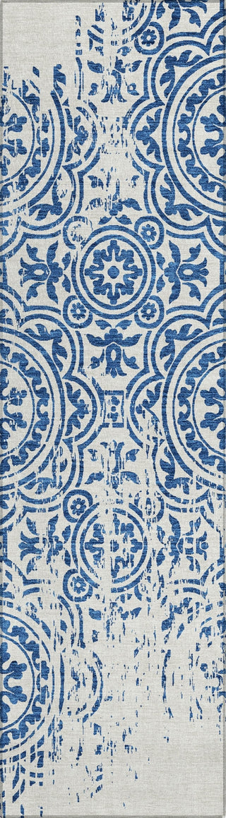 Piper Looms Chantille Medallions ACN758 Navy Machine Washable Area Rug Runner Main Image