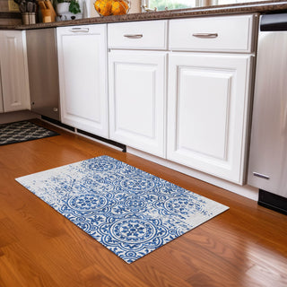 Piper Looms Chantille Medallions ACN758 Navy Machine Washable Area Rug Scatter Lifestyle Image Feature