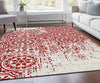 Piper Looms Chantille Medallions ACN758 Red Machine Washable Area Rug Lifestyle Image Feature