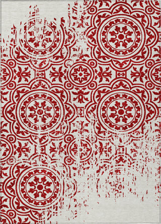 Piper Looms Chantille Medallions ACN758 Red Machine Washable Area Rug main image