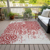 Piper Looms Chantille Medallions ACN758 Red Machine Washable Area Rug Outdoor Lifestyle Image Feature