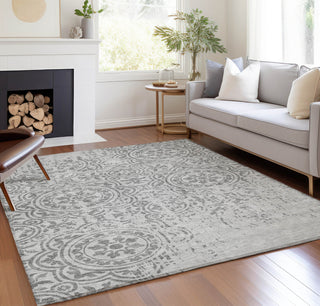 Piper Looms Chantille Medallions ACN758 Silver Machine Washable Area Rug Lifestyle Image Feature